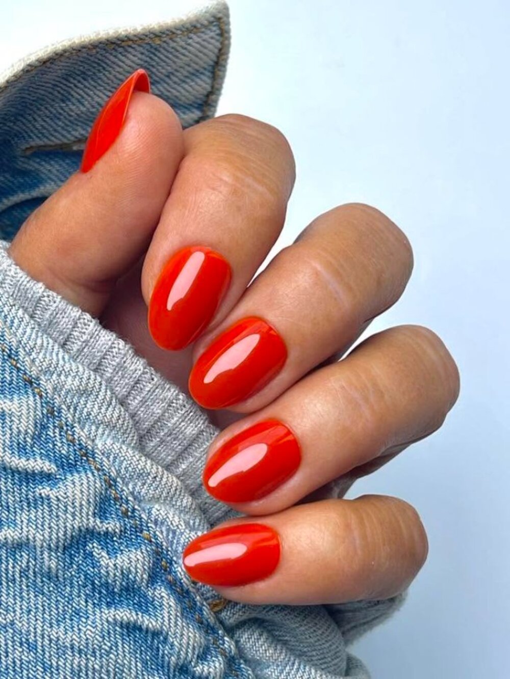 NEW Red Aspen Press On Nails Orange Short Almond Looking Gourd-eous Gail